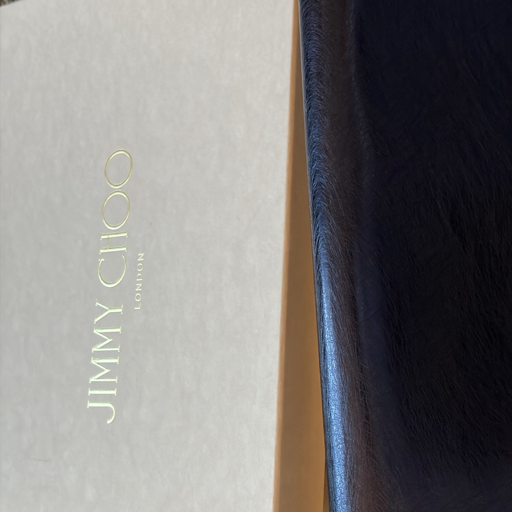 Jimmy Choo Navy Leather clutch -NWT - Picture 13 of 16